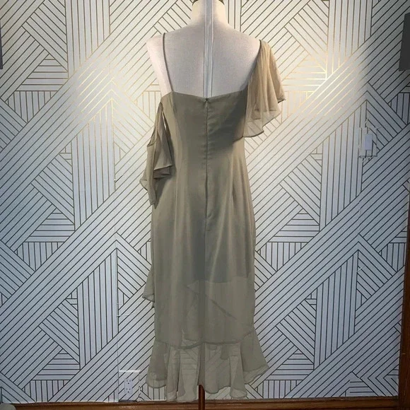 Keepsake the Label Cosmic Girl Ruffle Dress in Willow Tan Beige Green Size Small - Picture 8 of 11